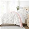Linen Market Set copripiumino in microfibra, rosa con fiori selvatici, per letto matrimoniale extra lungo