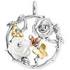 Engelsrufer Ciondolo da donna Rose Garden in argento Sterling - tempestato di 2 zirconi - chiusura con occhielli - senza nichel, 25 mm, Argento sterling, Zirconia cubica