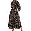 Cocila Abiti Cerimonia Taglie Forti Gonna Casual a Vita Alta Casual da Donna a Maniche Lunghe con Stampa Leopardata Elegante da Donna Abiti Invernali Manica Lunga
