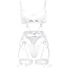 CEWIFO Lingerie Sexy Hot per Sesso Hard Bianco Biancheria Intima Donna Set Lingerie Donna 4 Pezzi Sexy Lingerie Donna Hot Sesso Cosplay Biancheria Intima Donna Curvy Set Lingerie Donna Sexy Bianco M