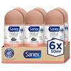 Sanex Natur Protect - Deodorante Roll-On, confezione da 6 x 50 ml, protezione 24 ore contro il cattivo odore, con pietra di allume, 0% alcool, senza allergeni e coloranti, pelle sensibile