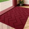 Biscpro Zerbino Ingresso Casa 50 x 80cm zerbino esterno,Tappeto Antiscivolo, Assorbente, Morbido e Lavabile Zerbino da Interni per Interno, Bagno, Cucina, Giardino (Rosso) (BBGS)