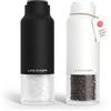 LARS NYSØM Set di Macina Sale e Pepe Set - Macinasale e Macinapepe Manuale | Set di Macinini per Sale e Pepe in Acciaio Inox con Macina Regolabile - Macinino per Pepe e Sale Manuale - Bottiglia Design