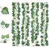 AIOR 12 Pezzi Edera Artificiale Edera Finta Decorazioni per Balconi, Pianta Edera Rampicante Ghirlanda Fiori Esterne per Festa di Matrimonio e la Decorazione della Parete di Giardino