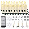 ZIYOUDOLI 20 candele a led per albero di Natale Telecomando senza fili con Timer Sfarfallio Dimmerabile, Candele dell'Albero di Natale alimentate a batteria per la Decorazione di Natale