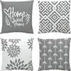 NIULAA Federe Cuscini Divano 40x40 Velluto Grigio Bianco Copricuscini Divano Moderna Fodere Cuscino Geometrici Quadrati Decorativi Set di 4 Federa per Soggiorno Sedia Divano