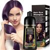 AMZSEA Shampoo colorante naturale per capelli viola 500ml, shampoo colorante 3-IN-1, nutrimento e tintura dei capelli viola per uomini e donne in 10-15 minuti(Purple)
