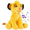 Disney Peluche Neonato Dumbo Simba Re Leone Stitch Peluche 28 cm Pupazzo Parlante Giocattoli Bambino 1 Anno + (Giallo Simba)