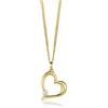OROVI Ciondolo Donna Oro Giallo 9KT con catena Argento 925 placcata oro 18kt Collana con Ciondolo con Cuore con Zircone 45 cm, gioiello anallergico confezionato in un elegante astuccio portagioie