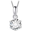 JewelryPalace 0.5ct Collana Solitario Donna Argento 925 con Creato Moissanite, Collana Ciondolo Pietra a Taglio Rotondo con Catena Veneziana 45cm, Collane Pendenti in Argento Set Gioielli Donna