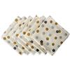 DII Biancheria da Tavolo da Pranzo per Le Decorazione da Cucina in Tessuto Metallico, Cotone, Coriandoli a Pois Argento e Oro, Christmas Napkin Set, 20x20, 6 unità