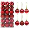 Generic 36 palline di Natale in plastica oro rosa, ornamenti per palline di Natale, palline di Natale, decorazioni per albero di Natale (rosso)