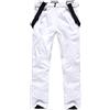 HOTIAN Pantaloni Sci Uomo antaloni da Impermeabile Antivento Pantaloni Staccabili Pantaloni Snowboard Neve Uomo Pantaloni Outdoor White XL