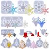 BDSHUNBF 14 Pezzi Stampi Resina di Natale, Stampi in Resina Epossidica, Stampi Silicone Albero di Natale Fiocchi Neve Alce Campana, per Decorazioni Natalizie per Albero di Natale, Fai da Te