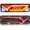 NWpangu 2PCS Luci Posteriori per Rimorchio, 12V 24V Fanali Posteriori Rimorchio LED Luci di Stop, 57-LED Multifunzione Stop/Turn Luce per Rimorchio, Camion, Caravan, Trattore.