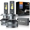 D-Lumina Lampadine LED H4 Canbus,9-60V Adatto per Auto e Camion 130W 26000LM LED High Lumens Bianco 6500K,500% di Luminosità Kit LED con Driver Intelligente EMC,2 Confezione