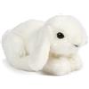 Living Nature Coniglietto Ariete Bianco, Peluche di Coniglio Morbido e Realistico, Peluche Naturli Eco-Friendly, 19cm