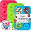 12 pezzi Stampi in silicone, stampo per ciambella in silicone antiaderente,  pirottini in silicone, teglia per ciambella in silicone, muffin, gelatina,  teglia per bagel, forno, microonde, lavabile in lavastoviglie