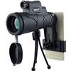 UsmAsk Binocolo telescopico h Power monoculare 50X Nero Escursionismo all'aperto Campeggio HD Monoculare ottico Aggiornamento per birdwatching con torcia Visione diurna e notturna