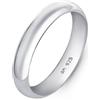 Amberta Anello a Fascia in Argento Sterling 925 per Donna: 4 mm Anello Argento 925 Donna - Misura 18