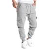 Kobilee Pantaloni Running Uomo Lunghi con Tasche Slim Fit Cargo Invernali Elasticizzati Leggero Pantaloni Tuta Pantaloni Palestra Larghi Cotone Casual Pantaloni Sportivi Pantaloni Felpati Jogging