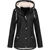 MaNMaNing Giacca da Donna Impermeabile Antivento Giubbino con fodera Giacche Multiuso con Cappuccio Giacche Impermeabile Zip Up Cappotto Giacca a Vento Donna da Trekking per Sportiva Outdoor (Black, XXL)