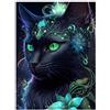 Tomoyuki 5D Fai Da Te Diamond Art Painting Kit Completo, Pittura Diamante 5D DIY, Diamante Strass Punto Croce Ricamo Pittura Painting con Numeri per Adulti, Bambini, Casa Parete Decorazioni (gatto scuro)