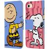 Head Case Designs Licenza Ufficiale Peanuts Snoopy & Charlie metà E Risate Custodia Cover in Pelle a Portagoglio Compatibile con Apple iPhone 7/8 / SE 2020 & 2022