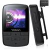 YOTON Lettore MP3 Bluetooth 5.2, Musicale Sportivo Portatile da 64 GB, con Clip, Audio HiFi di Alta Qualità, Volume Indipendente, Radio FM, con Auricolare, Supporta fino a 128 GB, Nero