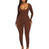 Rongseng Rongseg Tuta Intera Donna Tutina Donna Aderente Manica Lunga Yoga Jumpsuit Sportiva Push Up Slims Abbigliamento Moda Elastico Rompers One Piece Palestra Leggings per Fitness Yoga Clubwear