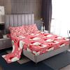Homewish Set di lenzuola per letto singolo, motivo natalizio con pupazzo di neve e pupazzo di neve, per ragazze, bambini e adolescenti