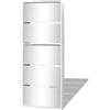vidaXL Scarpiera a 5 Strati con Specchio Bianca 63x17x169,5 cm