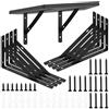 HAOCHEN 8 Pezzi Staffa per Mensola Triangolare, Staffe Supporti per Mensole a Parete Triangolare, Staffa per Tavolo a Muro 90 Gradi Angolo Retto per Mensole in Legno Galleggianti Libreria, 200x120mm