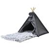 Whiwhi Tenda per Cani e Gatti con Tappetino in Peluche - Cuccia Portatile in Tela per Animali Domestici - Casetta di Lusso 60x60x70cm