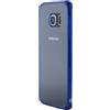 Ultratec Cover Hybrid per Smartphone/Guscio con Bordo colorato in TPU per Samsung S6 Edge, incl. Custodia Protettiva con Cerniera Lampo, Trasparente/Blu