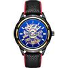 RORIOS Moda Orologio da Uomo Orologio Meccanico Automatico con Cinturino in Pelle Scheletro Uomo da Polso per Uomo