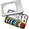 NECXON NEXCON Set da gioco centrale sinistro/destro, gioco di dadi LCR con 3 dadi e 40 gettoni colorati, scatola di immagazzinaggio per picnic e campeggio