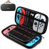 Vivideox Borsa compatibile con Nintendo Switch/Switch modello OLED, custodia rigida portatile per interruttore, borsa da viaggio con 10 scomparti per accessori switch, colore nero