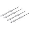 Alessi FM23/43S4 Colombina Fish, Set di Quattro Forchettine per Crostacei in Acciaio Inossidabile 18/10, Colore: Argento, bambú, Finitura Lucida, 4 unità