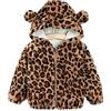 Verve Jelly Capretti Del Bambino Ragazze Ragazzi Orso Orecchio Outwear Pelliccia Sintetica Cappuccio Cappotto Inverno Caldo Cappotto Giacca Leopardo Autunno Outfit Vestiti Leopardo 140 6-7 anni