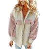 shownicer Cappotto Giacca Donna Giacca in Peluche Invernale Moda Caldo Cardigan Casual Ampia Cappotto Outwear A Rosa S