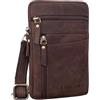 STILORD 'Brooks' Marsupio Cintura Pelle Vintage Borsello da Petto Borsa Monospalla per Uomo Donna Vintage e Borsetta Porta Cellulare per Viaggio Festival Cuoio, Colore:montero - marrone