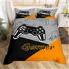 Loussiesd Gamer per, Guy?ons,Videogiochi,Copripiumino con 1 copripiumino e 1 federa arancione