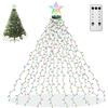 aneeway Luci per Albero di Natale con Stelle Multicolore,2M*16Catene Luminose dell' Albero Natale 410LED Luci Albero di Natale Anelli Ghirlanda Luminose Impermeabile per Albero Natale Esterno Interno