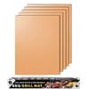 Merrday Copper Grill Mat, 5-Pack Heavy Duty Magic Grill Tappetini antiaderenti, riutilizzabili e Facili da Pulire Accessori per grigliate per grigliate a Gas, elettriche e Carbone