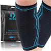 AGILE NOW® Set di 2 fasce per polpacci, stabilizza e allevia i polpacci ad ogni movimento, calze a compressione per uomo e donna, fasce di compressione antiscivolo e traspiranti (XL, blu)