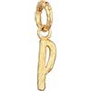 Elli Pendants Ladies Letter P Organic Look In 925 Sterling Silver Gold Plated