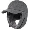 Gisdanchz Cappello Invernale Uomo con Visiera, Cappello Paraorecchie Uomo, Cappello Invernale Donna Uomo con Visiera Berretto Cappellino Cappelli Invernale con Visiera, Grigio Erica Scuro 58CM