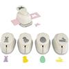 MCE-Commerce Motiver A689925 - Set di 5 fustelle per Pasqua, 2,54 cm, in plastica, bianco, 5 pezzi