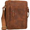 STILORD 'Irving' Borsello Uomo in Pelle Borsa Tracolla Vintage Piccola Borsetta Messenger Piccola in Cuoio a Spalla, Colore:tan marrone - scuro